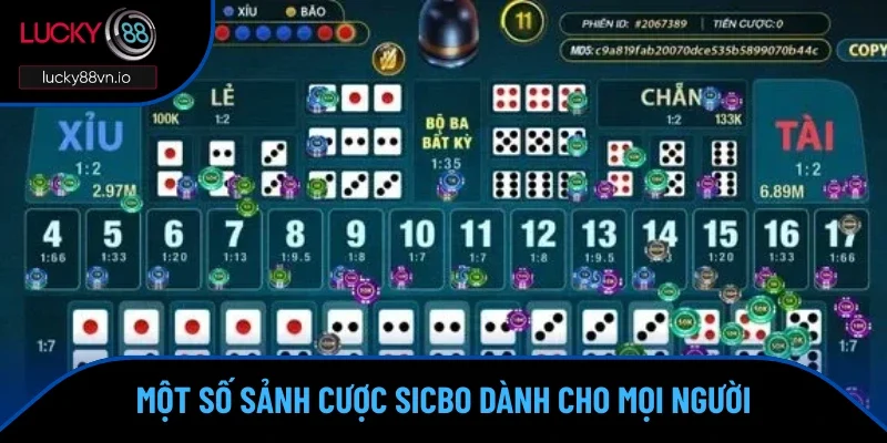 Cách Chơi Sicbo Từ A - Z Dành Cho Các Anh Em Tân Thủ Một số sảnh cược sicbo dành cho mọi người