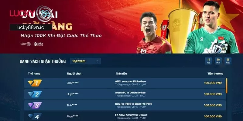Đặt Cược Giờ Vàng Lucky88 - Rinh Quà Khủng Liền Tay Đặt cược giờ vàng Lucky88 áp dụng cho tất cả thành viên