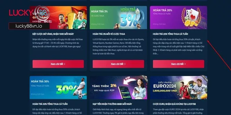 Hoàn trả 20% Lucky88
