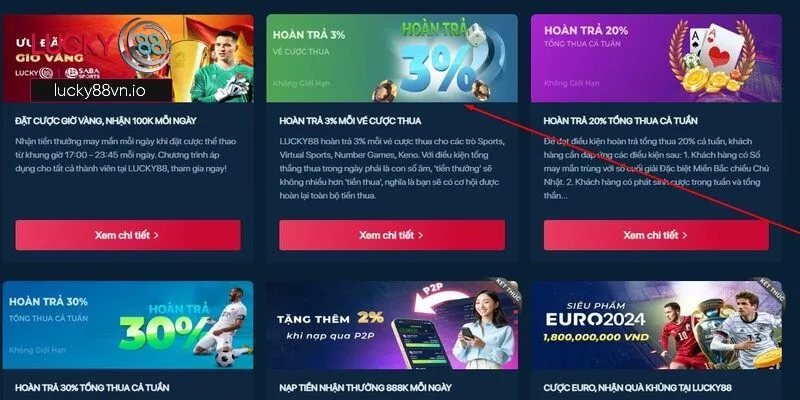 Hoàn trả 3% Lucky88