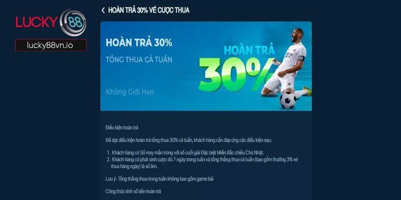 Hoàn trả 30% Lucky88
